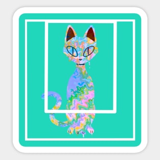 Colorful Cat Sticker